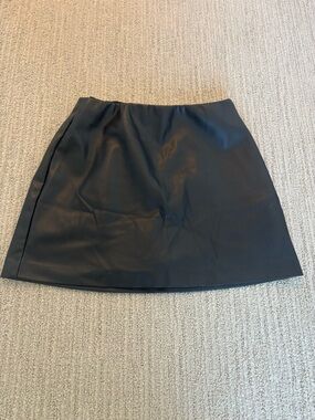 Abercrombie & Fitch Scarlett Mini Skort in Black Leather
